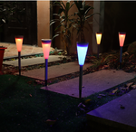 Solar Waterproof Cone Stake Light|LED Color Garden Stake Light(8pcs)