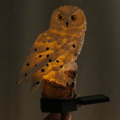 Resin Owl Landscape Stake Light|Outdoor Solar Waterproof LED Lighting