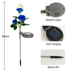 Simulation Blue Rose Garden Decoration Light|Solar Charging LED Stake Light