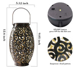 Auspicious Clouds Pattern Hollow Solar Lantern Iron LED Decorative Light