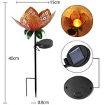 Golden Lotus Shape Ground Stake Light | Metal Lotus Leaf Hollow Design Solar Waterproof LED Light