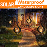 Solar Wrought Iron Hollow Stake Light|Crystal Ball Waterproof LED Lawn Stake Light(Black)