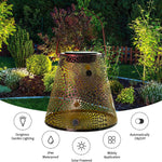 Solar Hollow Metal Projection Lantern | Outdoor Waterproof LED Garden Decorative Lantern