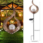 Solar Wrought Iron Hollow Stake Light|Crystal Ball Waterproof LED Lawn Stake Light