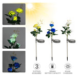 Simulation Blue Rose Garden Decoration Light|Solar Charging LED Stake Light