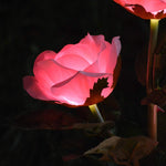 Artificial Pink Rose Flower Stake Light| Outdoor Waterproof Landscape Decorative Stake Light