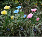 Artificial Pink Rose Flower Stake Light| Outdoor Waterproof Landscape Decorative Stake Light