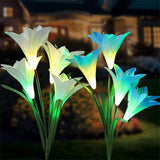 Solar Simulation White Lily Stake Light | Outdoor Waterproof And Luminous LED Light