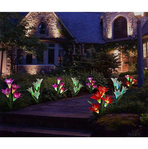 Solar Simulation Purple Lily Stake light|Waterproof Outdoor Decorative LED Light