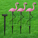 3 Flamingo-Shaped Stake Lights | Solar Waterproof Garden Cute Decorative Lights