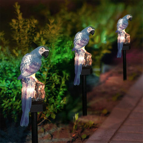 Blue Macaw Ground Stake Light|Solar Waterproof Garden Lawn Standing Light