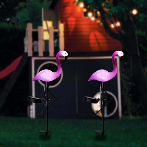 Pink Flamingo Garden Ground Stake Light|Solar Waterproof Outdoor Decorative LED Light