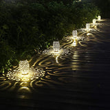 Auspicious Clouds Pattern Hollow Solar Lantern Iron LED Decorative Light